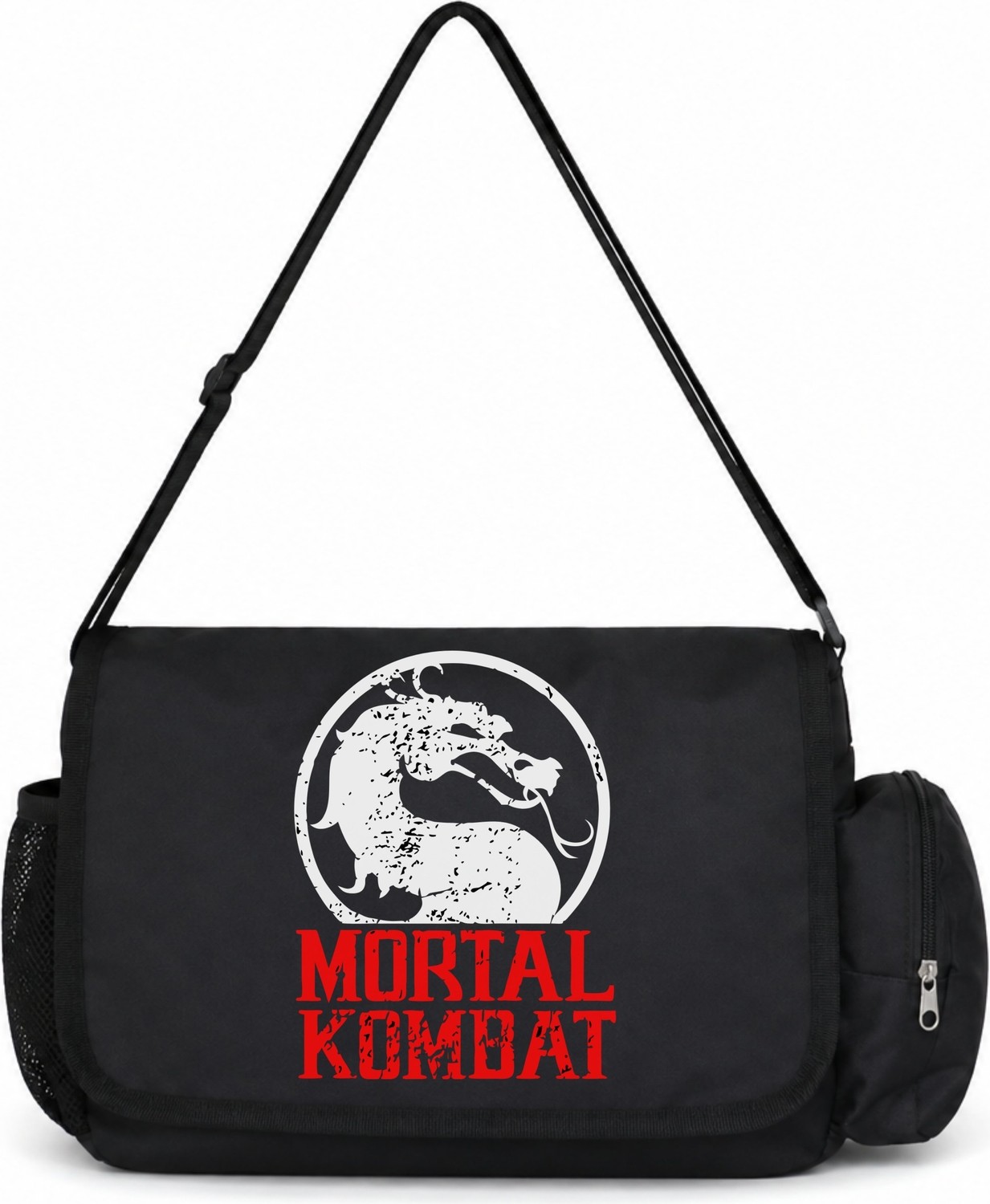 Sevbano Mortal Kombat Oyun Baskılı Unisex Okul, Spor, Ofis Çok Amaçlı Postacı Çantası