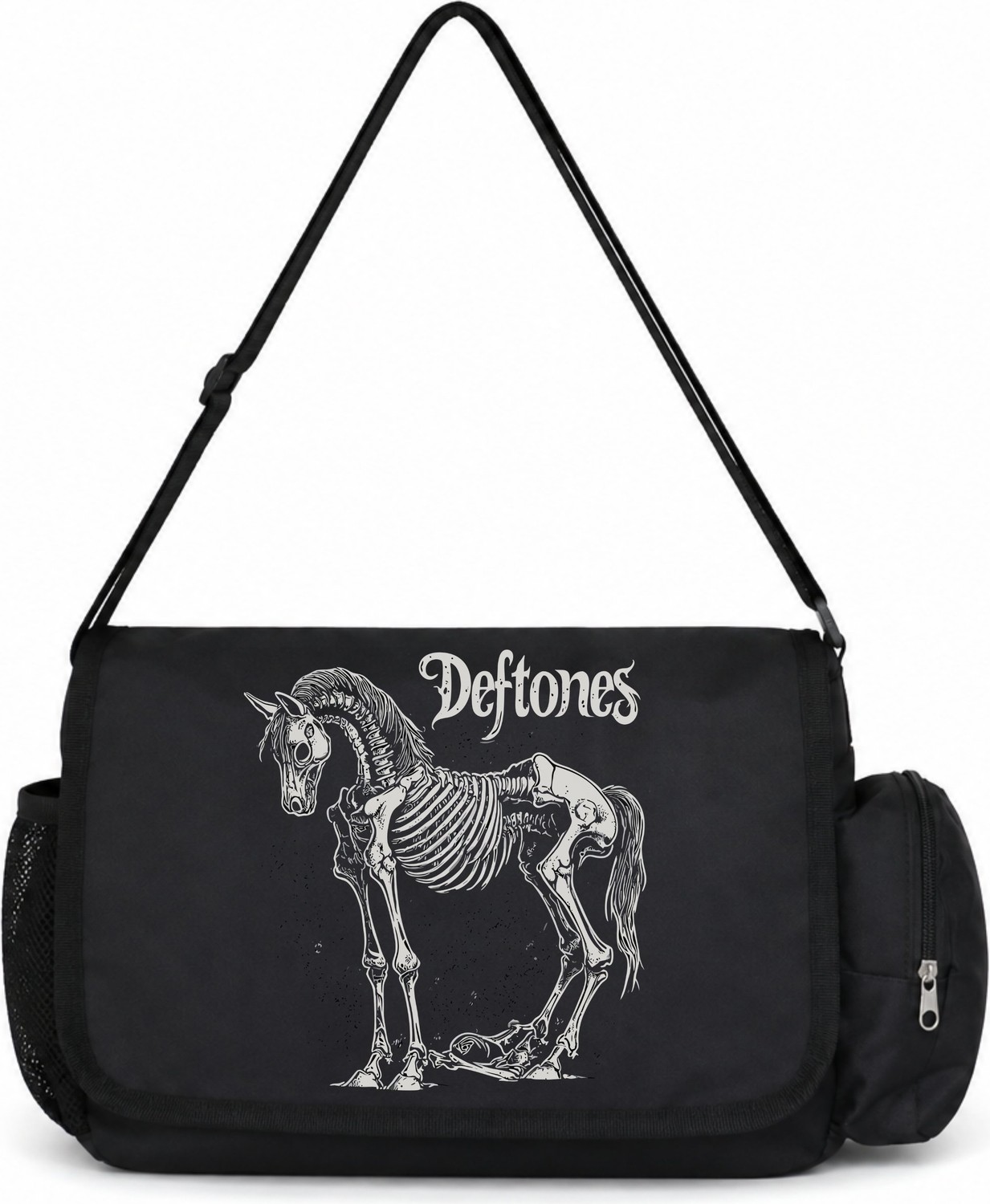 Sevbano Deftones Rock Metal Müzik Grubu Baskılı Unisex Okul, Spor, Ofis Çok Amaçlı Postacı Çantası görsel 4
