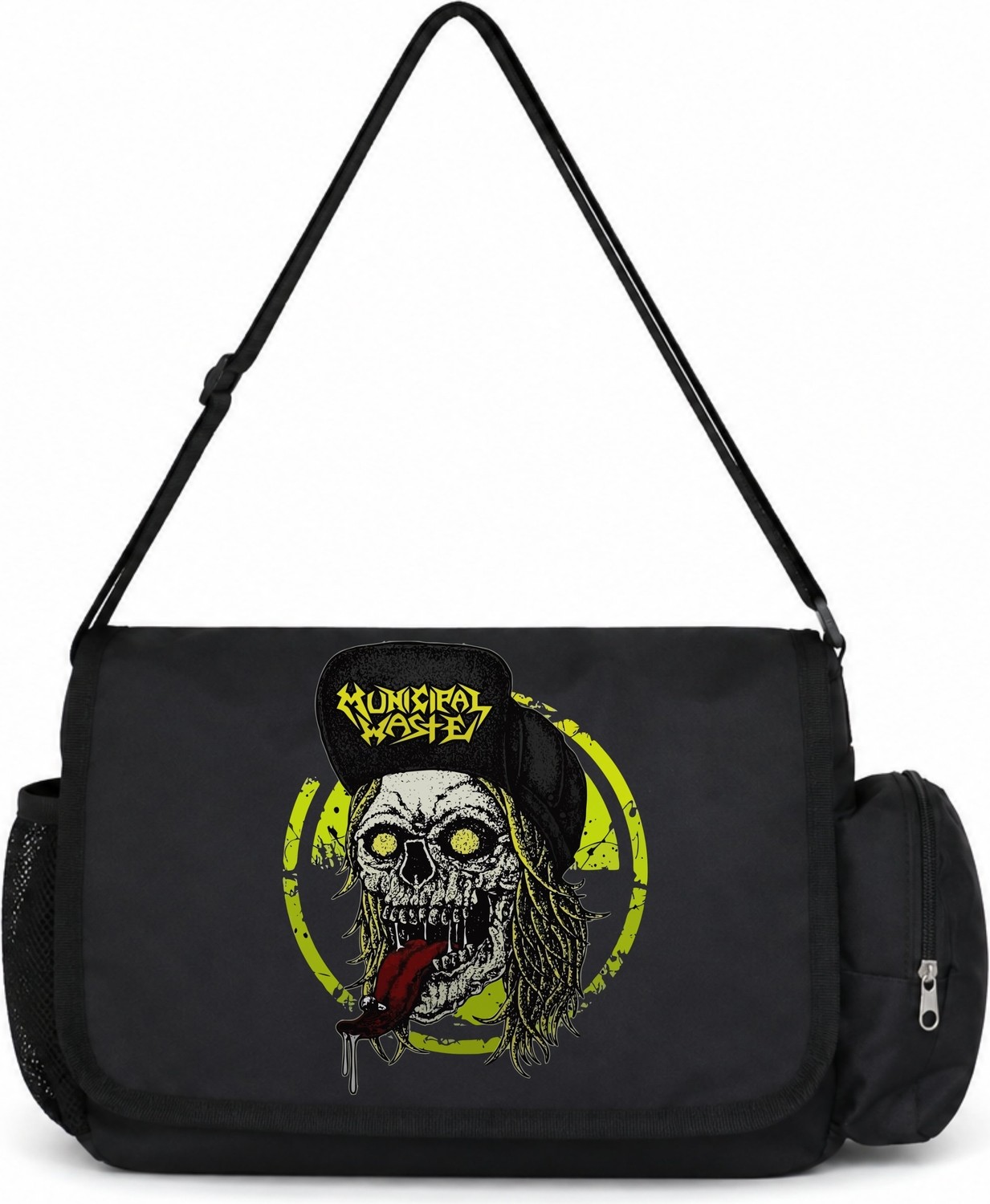 Sevbano Municipal Waste Rock Metal Müzik Grubu Baskılı Unisex Okul, Spor, Ofis Çok Amaçlı Postacı Çantası