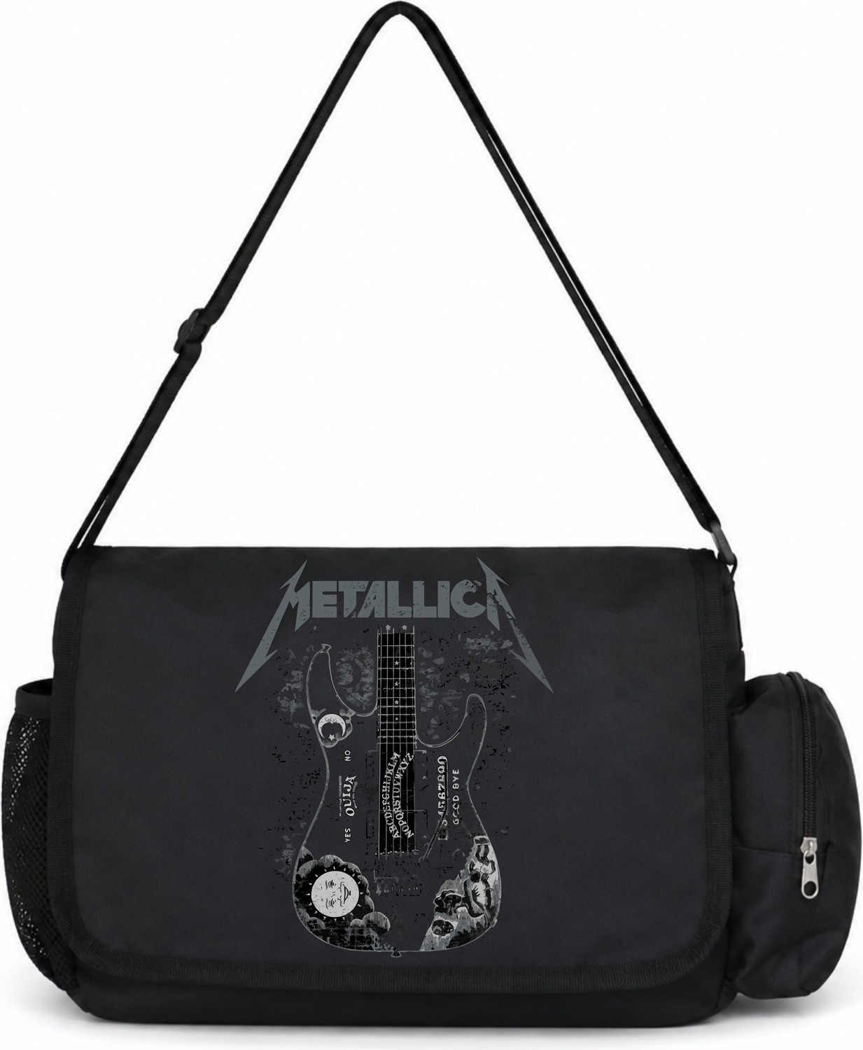 Sevbano Metallica Rock Metal Müzik Grubu Baskılı Unisex Okul, Spor, Ofis Çok Amaçlı Postacı Çantası