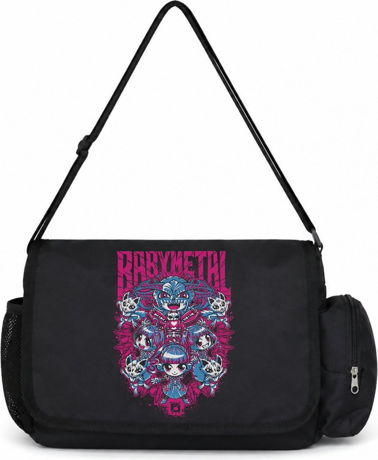 Sevbano Babymetal Rock Metal Müzik Grubu Baskılı Unisex Okul, Spor, Ofis Çok Amaçlı Postacı Çantası