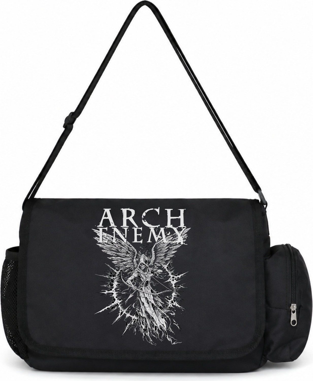 Sevbano Arch Enemy Rock Metal Müzik Grubu Baskılı Unisex Okul,spor,ofis Çok Amaçlı Postacı Çantası görsel 4