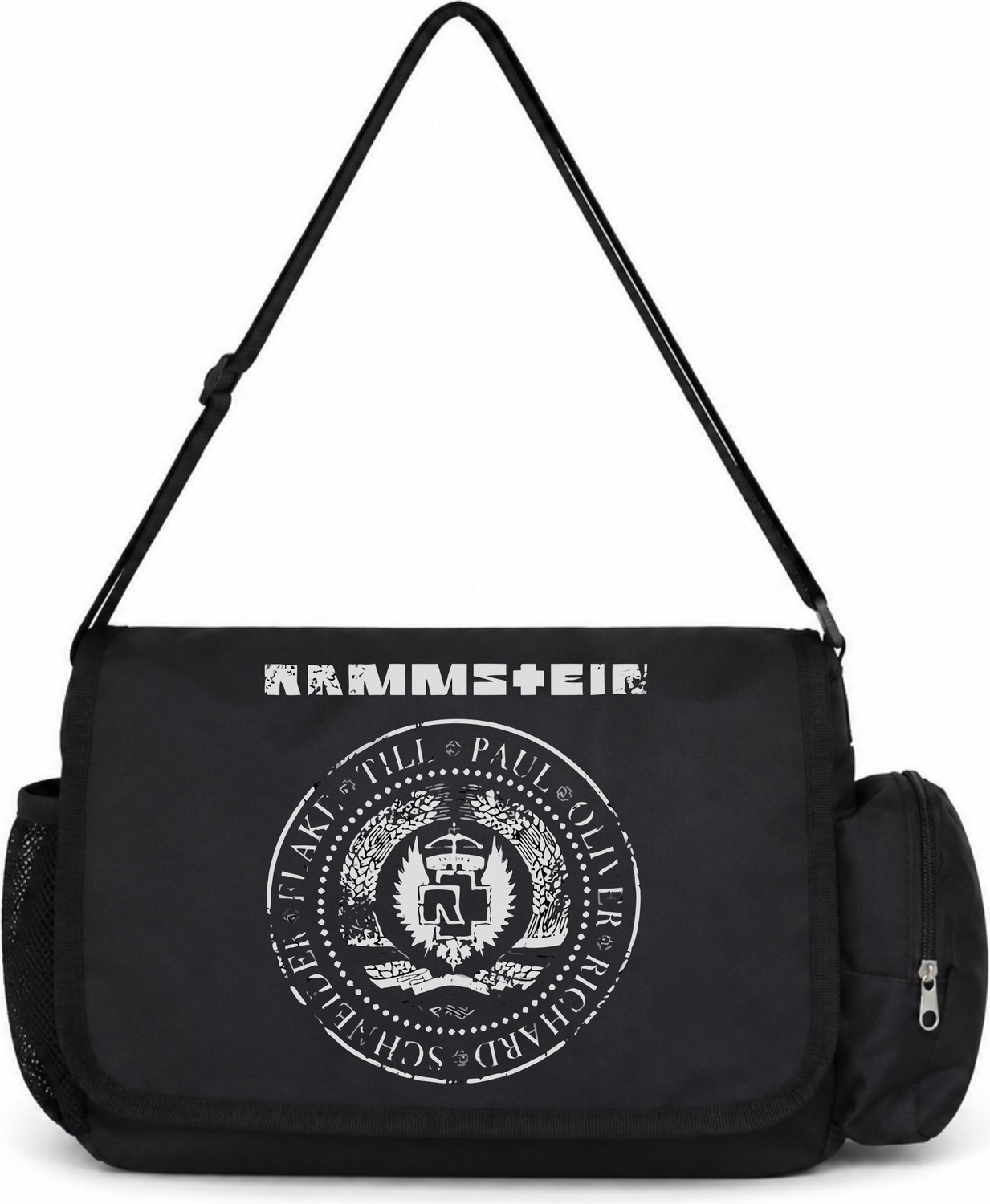Sevbano Rammstein Rock Metal Müzik Grubu Baskılı Unisex Okul,spor,ofis Çok Amaçlı Postacı Çantası görsel 4