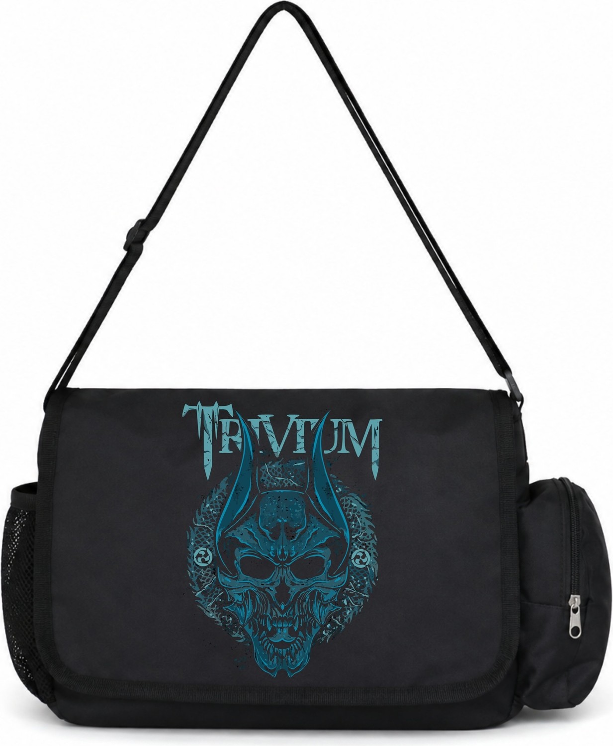 Sevbano Trivium Rock Metal Müzik Grubu Baskılı Unisex Okul, Spor, Ofis Çok Amaçlı Postacı Çantası