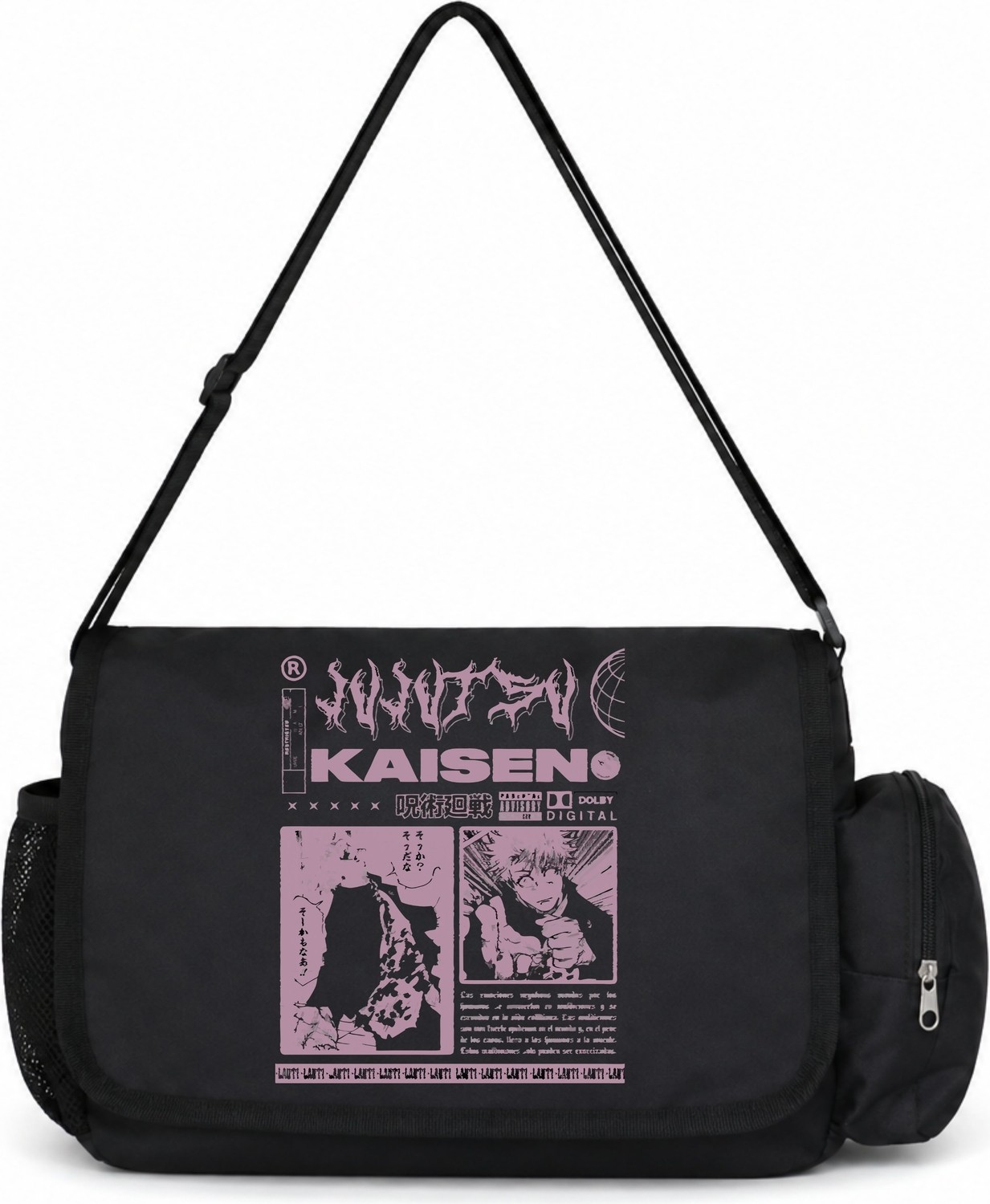 Sevbano Jujutsu Kaisen Gojo Satoru Anime Baskılı Unisex Okul, Spor, Ofis Çok Amaçlı Postacı Çantası görsel 4