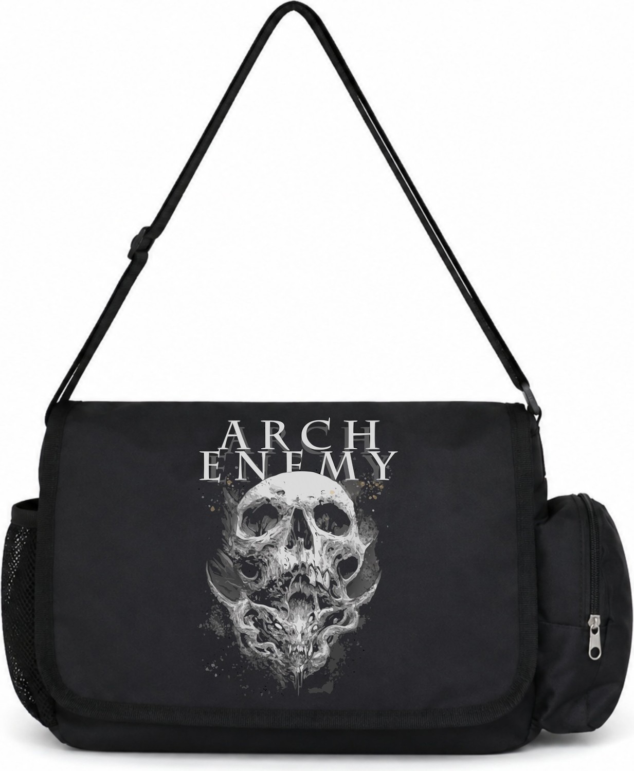 Sevbano Arch Enemy Rock Metal Müzik Grubu Baskılı Unisex Okul, Spor, Ofis Çok Amaçlı Postacı Çantası