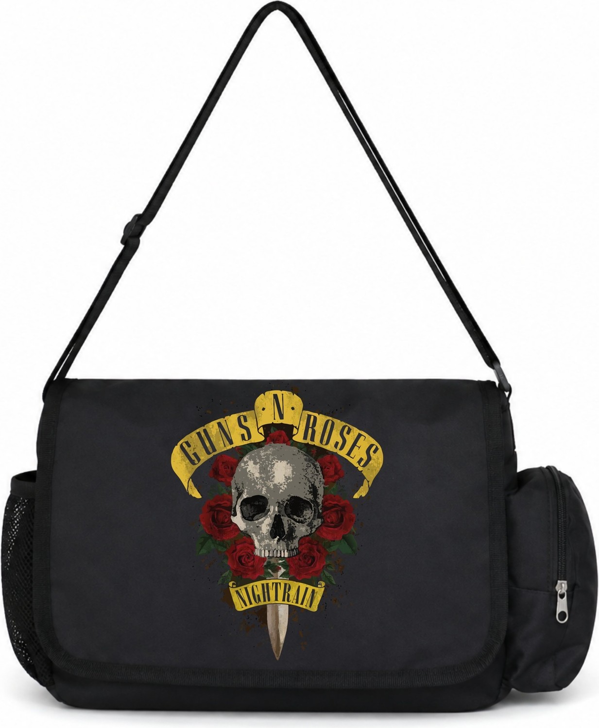 Sevbano Guns N' Roses Rock Metal Müzik Grubu Baskılı Unisex Okul, Spor, Ofis Çok Amaçlı Postacı Çantası
