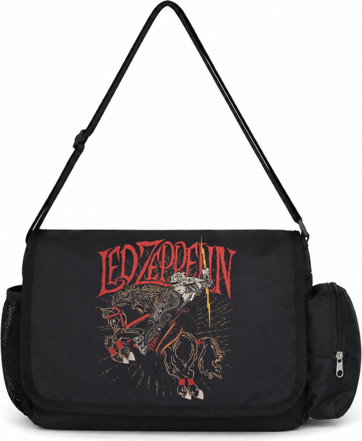 Sevbano LED Zeppelin Rock Metal Müzik Grubu Baskılı Unisex Okul, Spor, Ofis Çok Amaçlı Postacı Çantası görsel 4