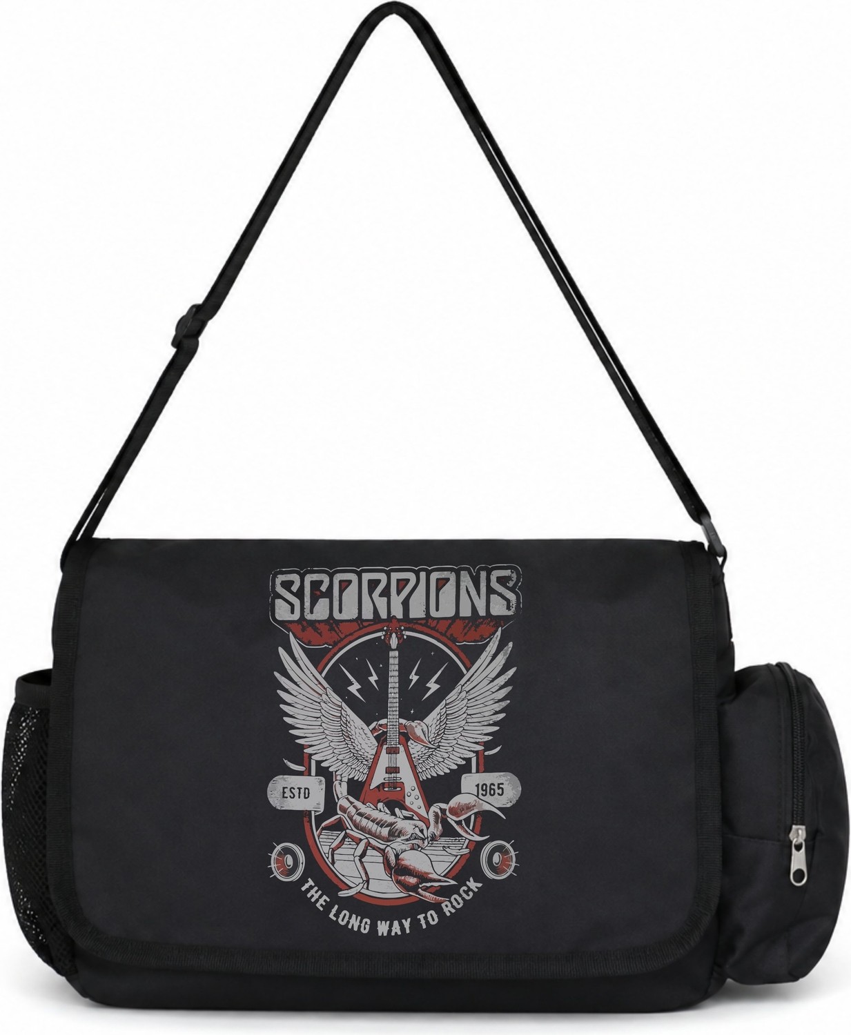 Sevbano Scorpions Rock Metal Müzik Grubu Baskılı Unisex Okul, Spor, Ofis Çok Amaçlı Postacı Çantası görsel 4