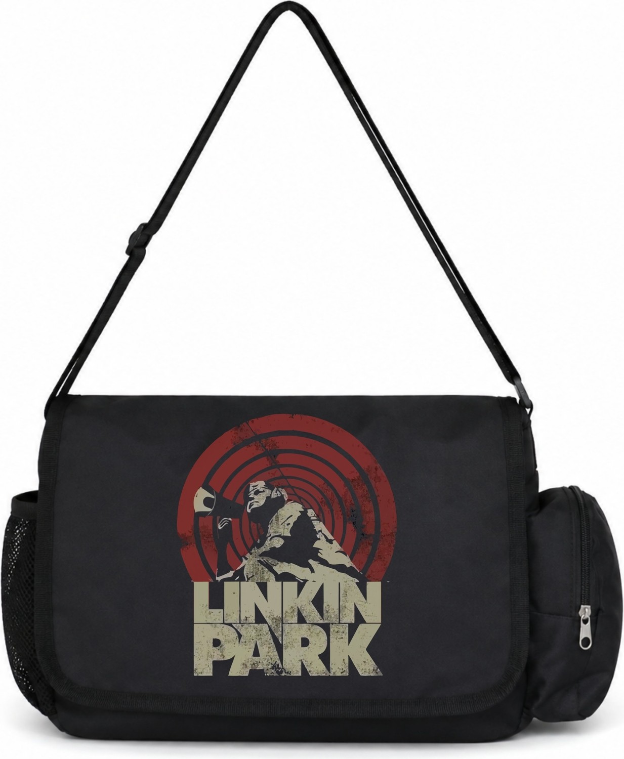 Sevbano Linkin Park Rock Metal Müzik Grubu Baskılı Unisex Okul, Spor, Ofis Çok Amaçlı Postacı Çantası görsel 4