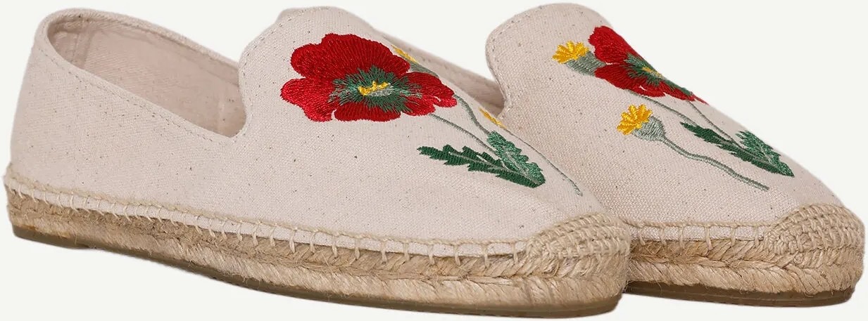 Yargıcı Çiçek Desenli Nakış İşleme Espadril görsel 3