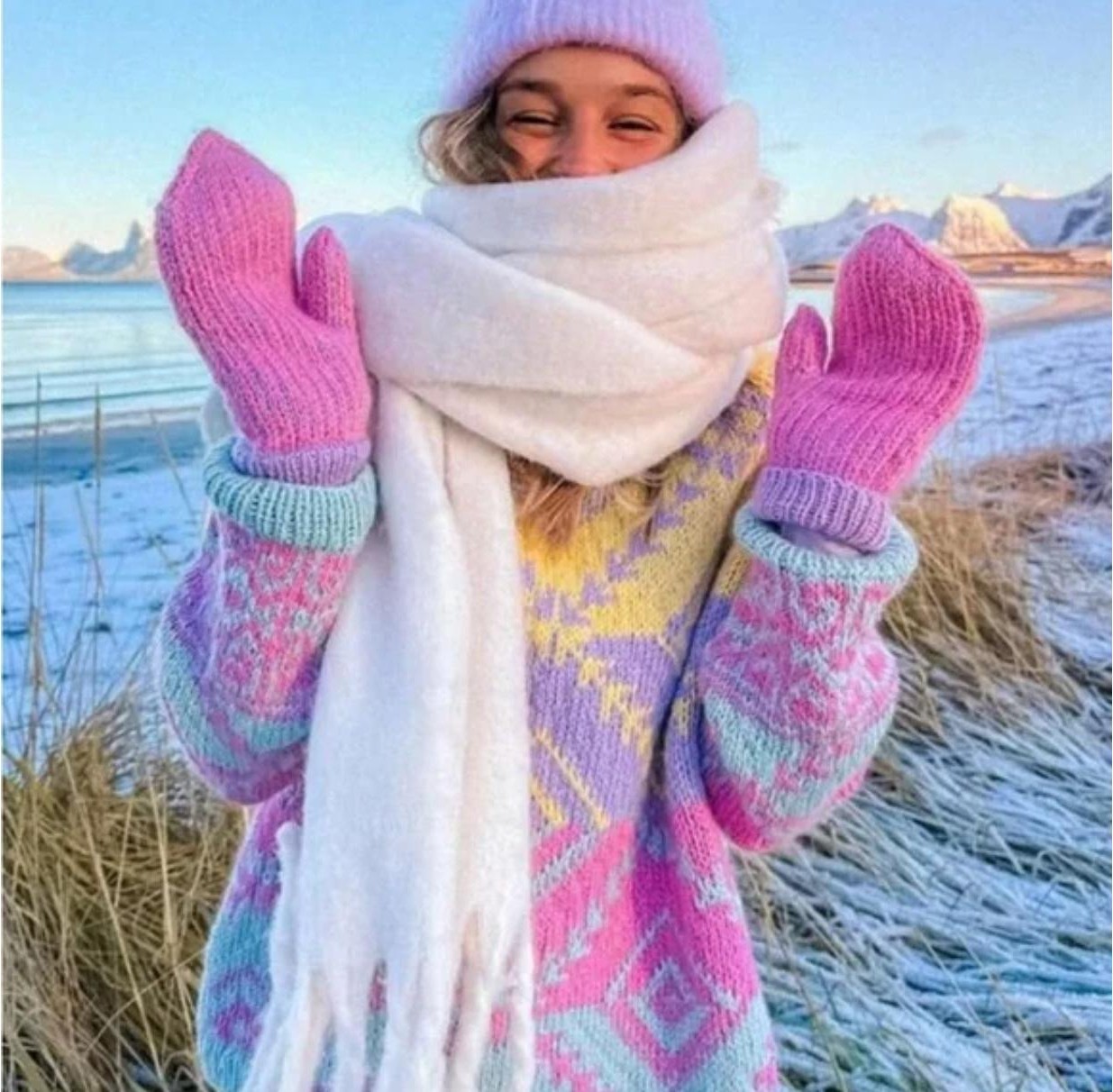 Wearflawless 2'li Takım Peluş Kulaklık ve Soft Atkı Takımı, Kışlık Kulaklık ve Atkı Seti,yılbaşı Hediyesi görsel 8