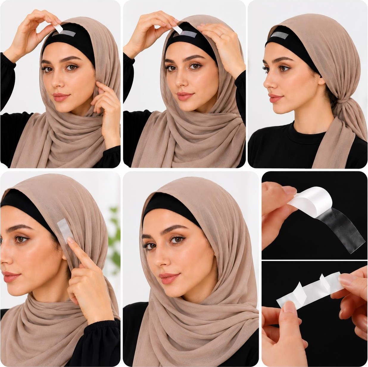 Jetfast 108 Adet Şeffaf Eşarp Sabitleyici Bant Şal Kaydırmaz Çift Taraflı Bant görsel 2