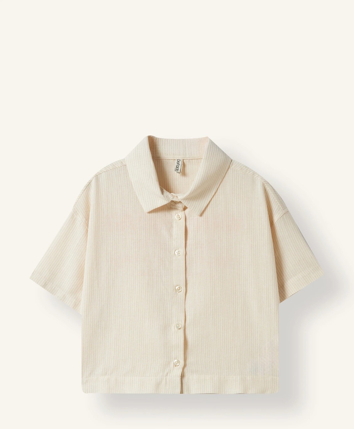 DeFacto %100 Pamuk Cropped Fit Sırt Baskılı Kısa Kollu Gömlek Kız Çocuk E4258A825SM görsel 7