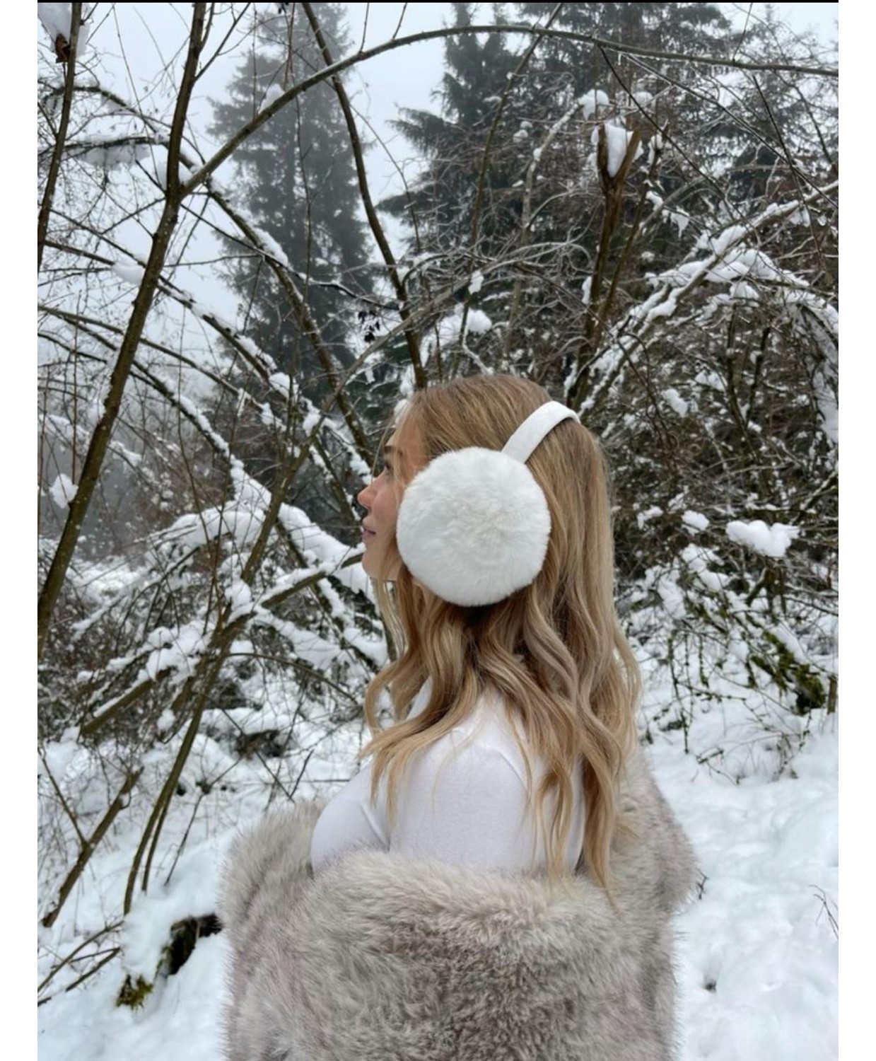 Wearflawless Peluş Katlanabilir Kulaklık , Soğuktan Koruyucu Peluş Kışlık Kulaklık, Kışlık Hediye görsel 5