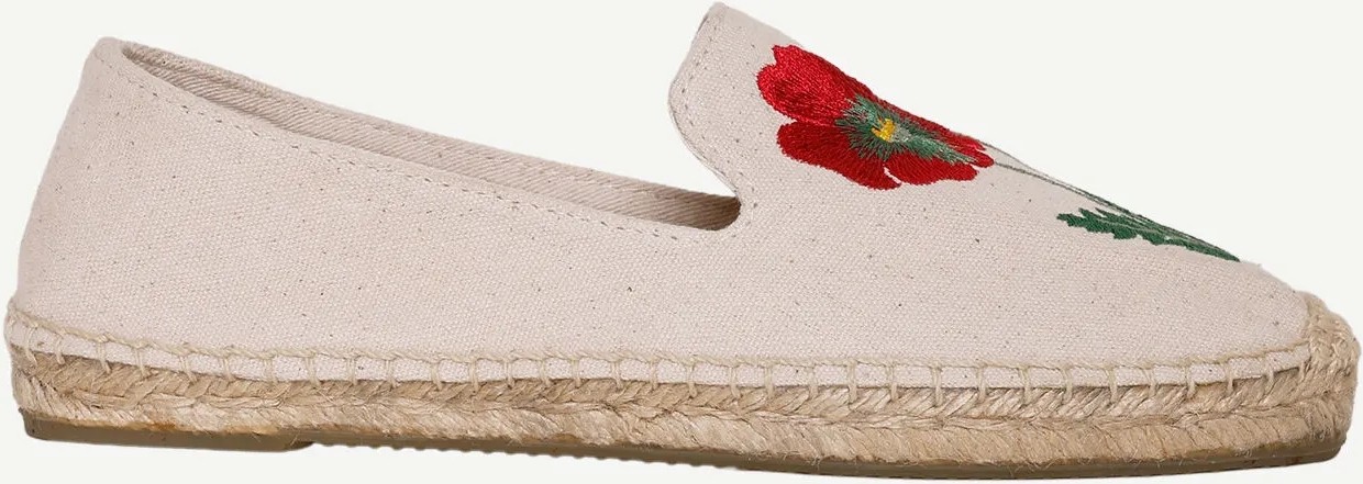 Yargıcı Çiçek Desenli Nakış İşleme Espadril