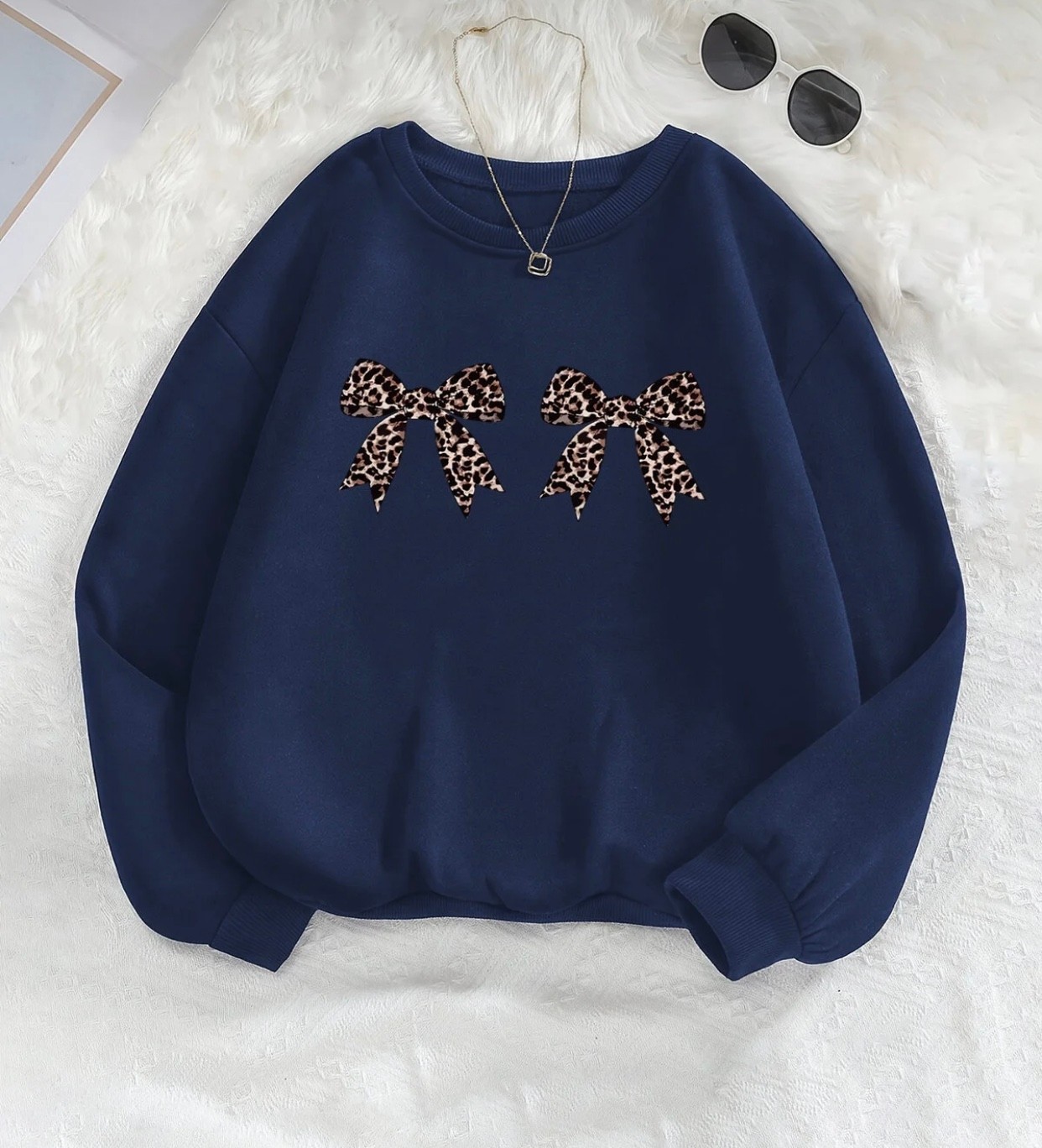 Punix Punıx Büyük Beden Özel Üretim Çift Kurdele Baskılı Yuvarlak Yaka Oversize Kadın Şık Sweatshırt
