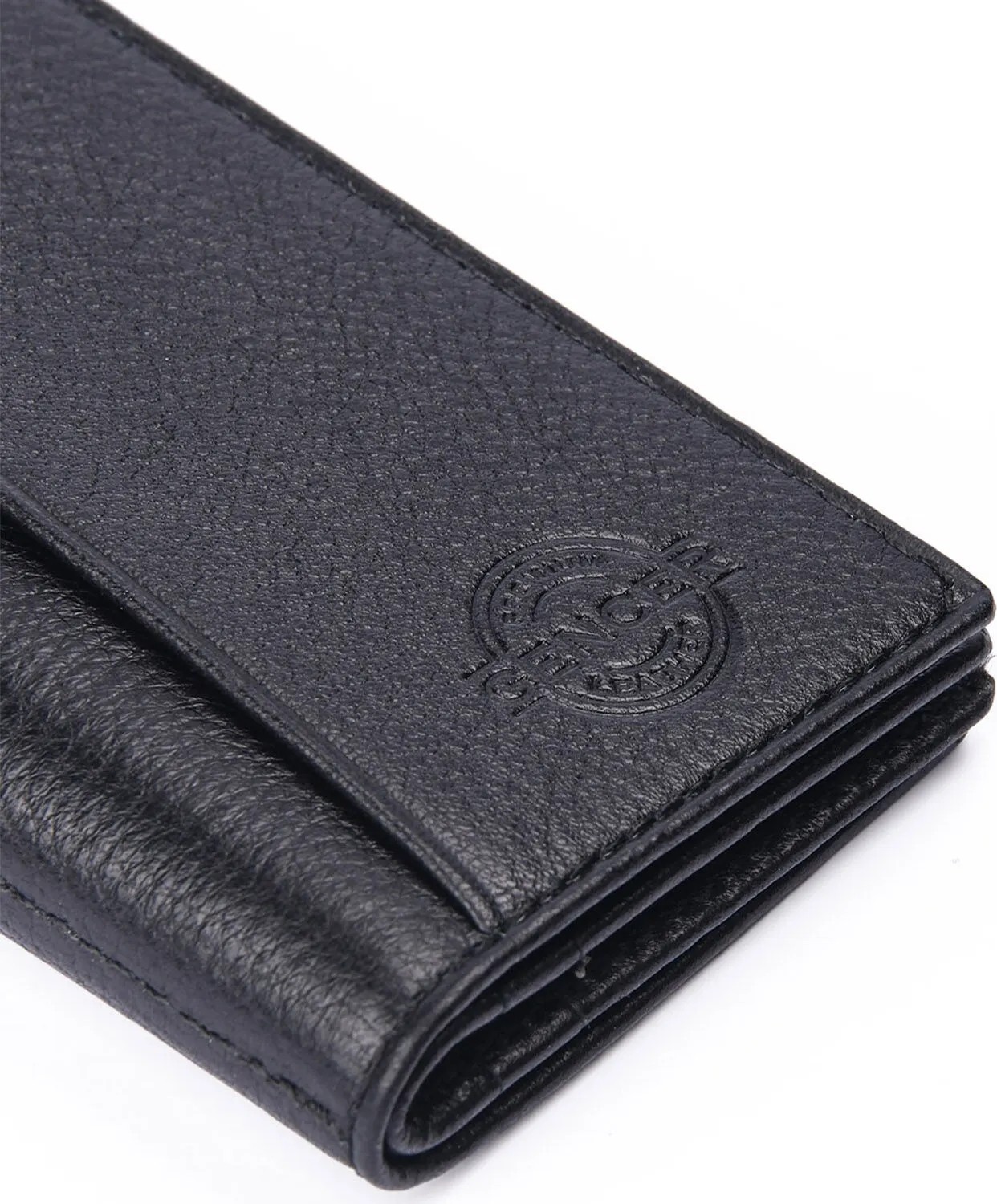 Gencer Leather Hakiki Deri Dikey Kartlık Siyah görsel 3