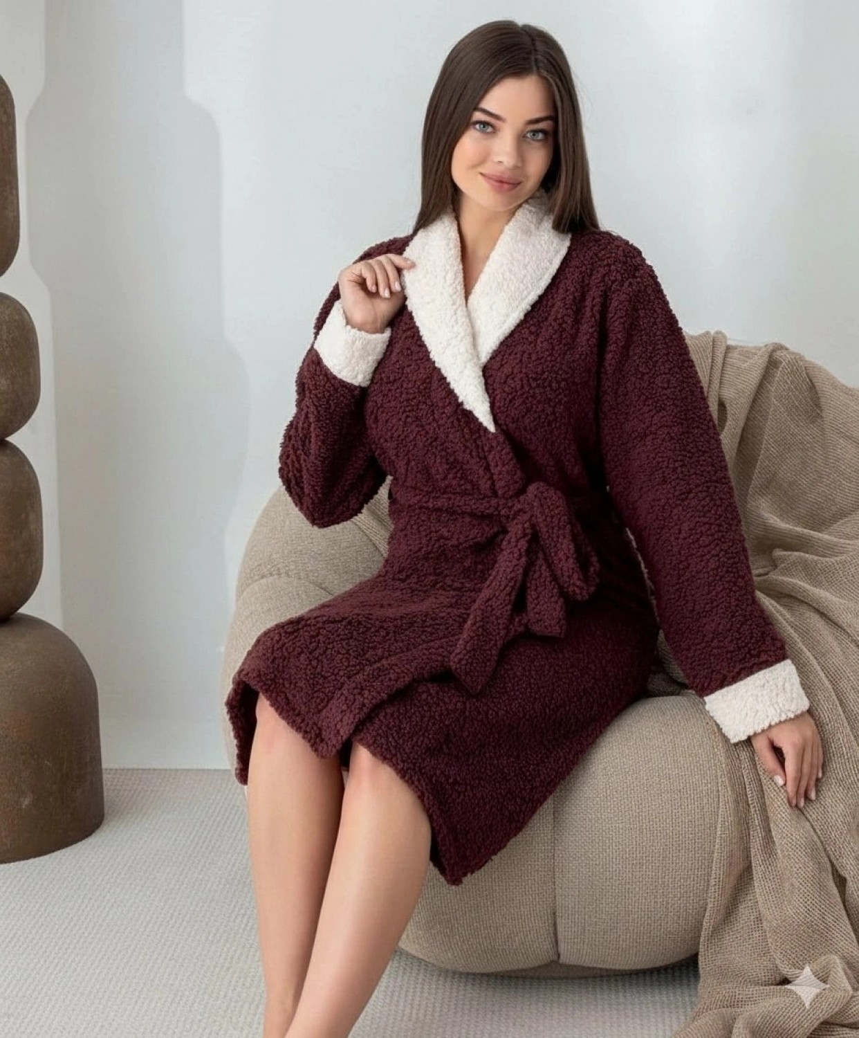 Pileli Store Boyraz 0043 Kadın Sharpi Welsolf Sabahlık