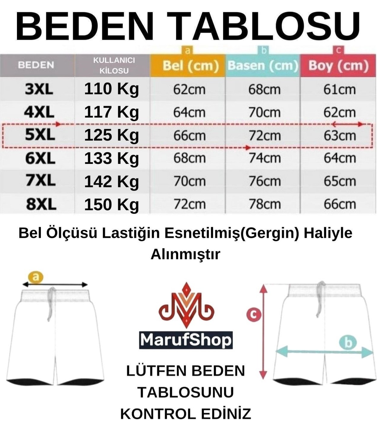 Maruf Shop Erkek Büyük Beden 150 Kiloya Kadar Uygun Bedenli Düz Likralı Penye Şort görsel 5