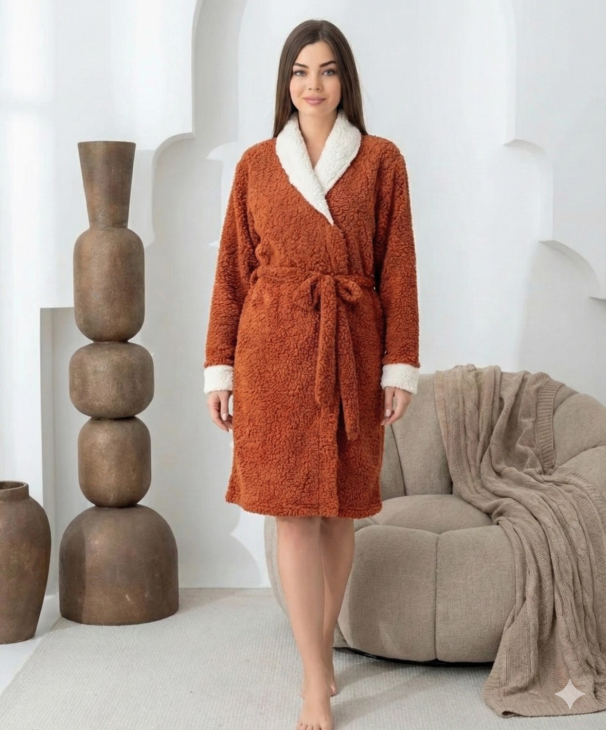 Pileli Store Boyraz 0040 Kadın Sharpi Welsolf Sabahlık görsel 2