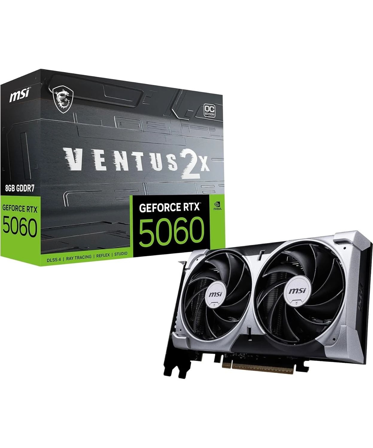 Resim Msı VGA Geforce Rtx 5060 8g Ventus 2x Oc RTX5060 8gb Gddr7 128B DX12 Pcıe 5.0 X16 (3xdp 1xhdmı) 