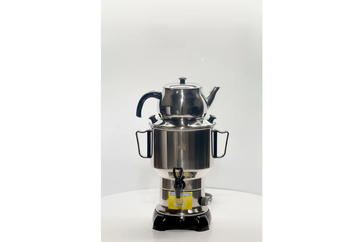 Resim Armağan Çelik Kapaklı Semaver - 6 Litre - Gizli Rezistans - 430 Kalite Paslanmaz Çelik 