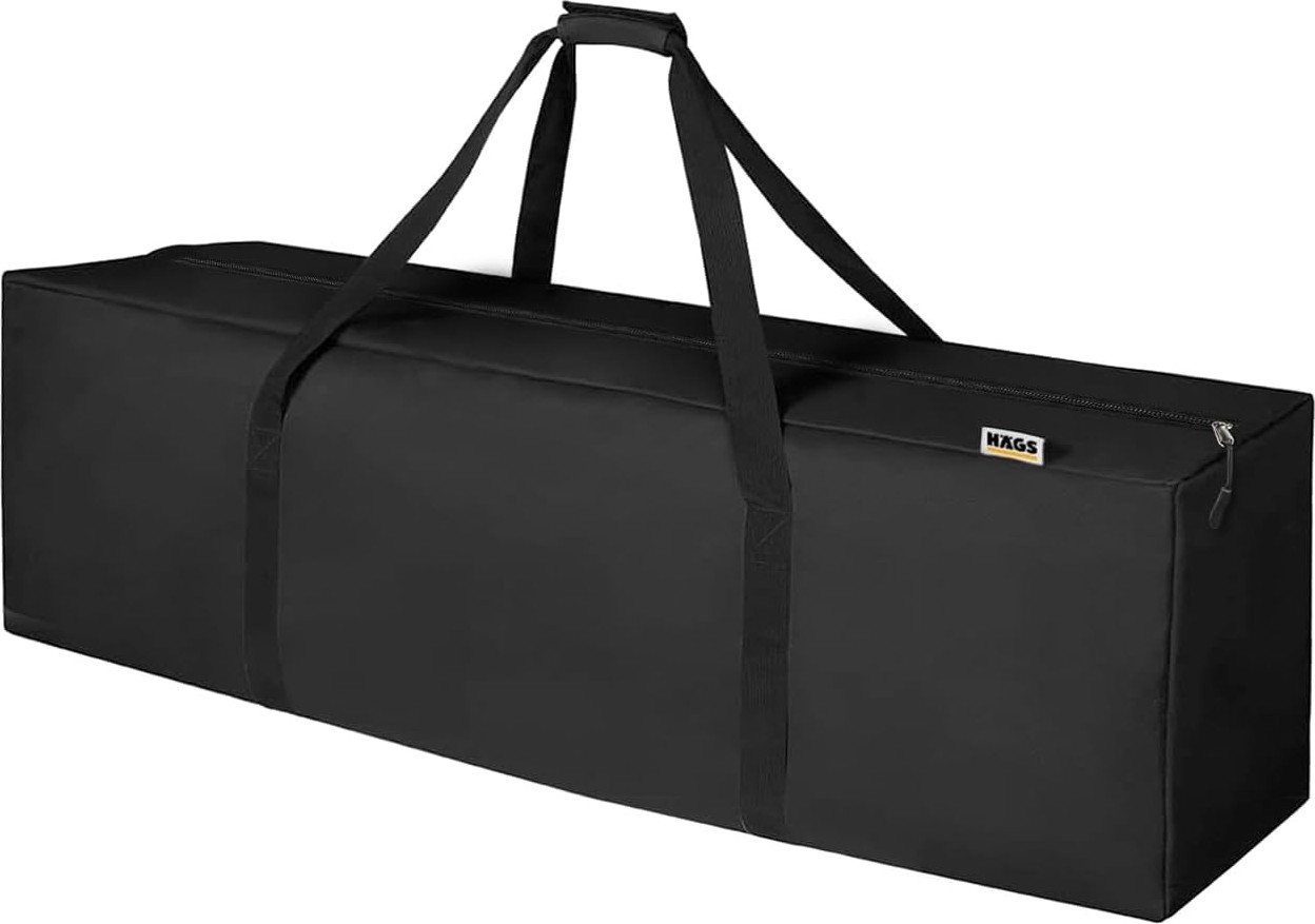 Happy Trend Taşıma Çantası, Fermuarlı Dayanıklı Seyahat Spor, Kamp Malzemeleri Saklama Çantası, Hurç, Valiz, 95L (105 x 25 x 36 Cm) - Siyah
