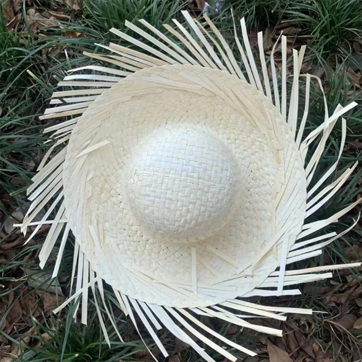 TeknoKapsül Tropikal Parti Beyaz Hasır Hawaii Şapkası 13X36 cm görsel 3