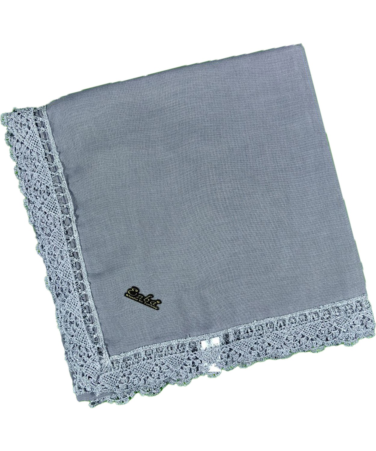 Mim Eşarp ve Şal Enba Pamuklu Iğne Oyalı Namaz ve Mevlüt Örtüsü 110X110 cm görsel 5