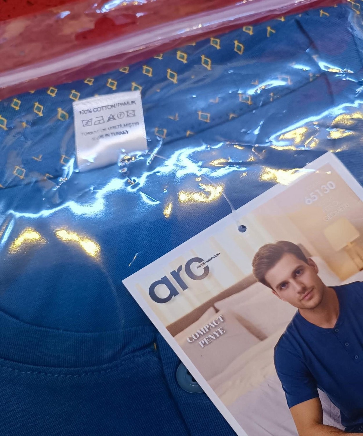 Arcan Erkek Düğme Yaka Kısa Kol Compact Penye Pijama Takımı 65130P - 1 Adet görsel 4