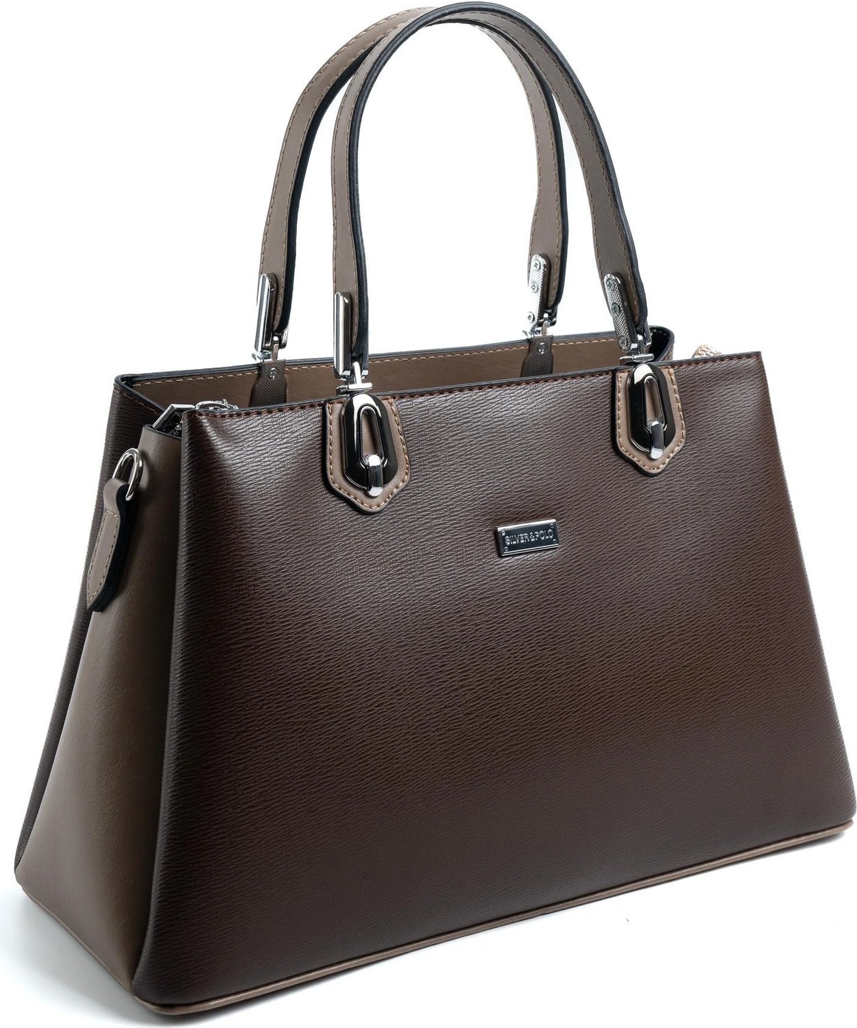 Silver & Polo Silver Polo Kahve - Vizon Düz Kadın El Çantası SP1253 görsel 7