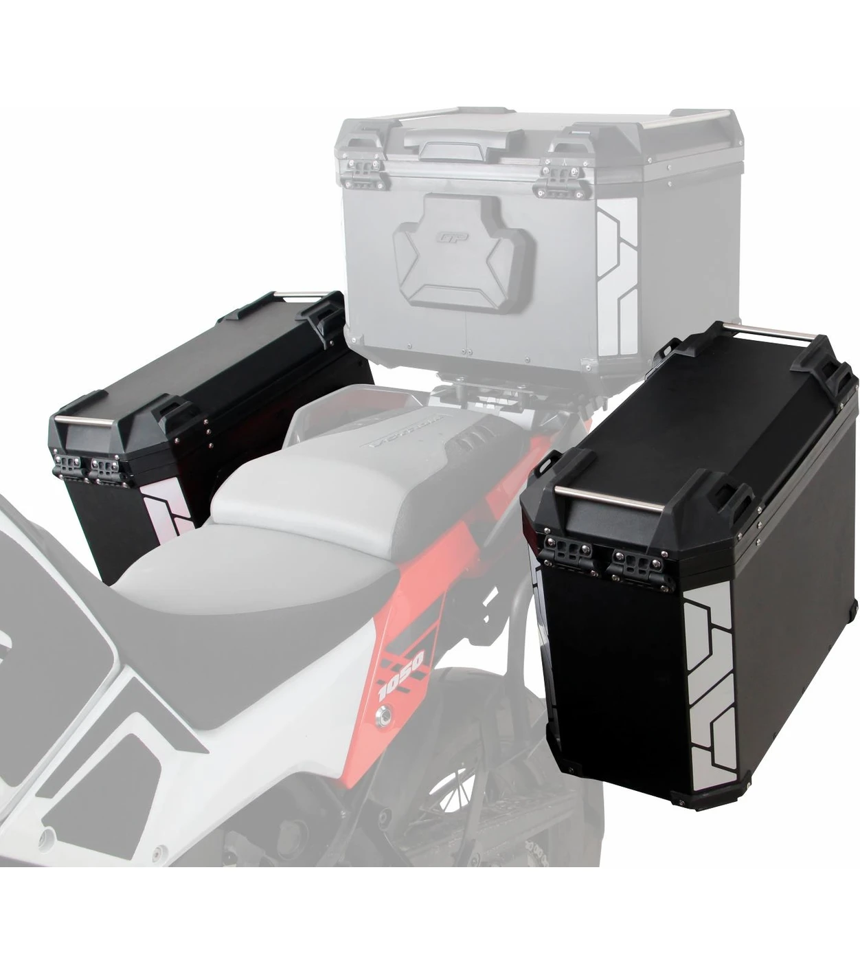 Resim Gp Kompozit Universal 40 Lt x 2 Alüminyum Motosiklet Yan Çanta Seti Siyah 