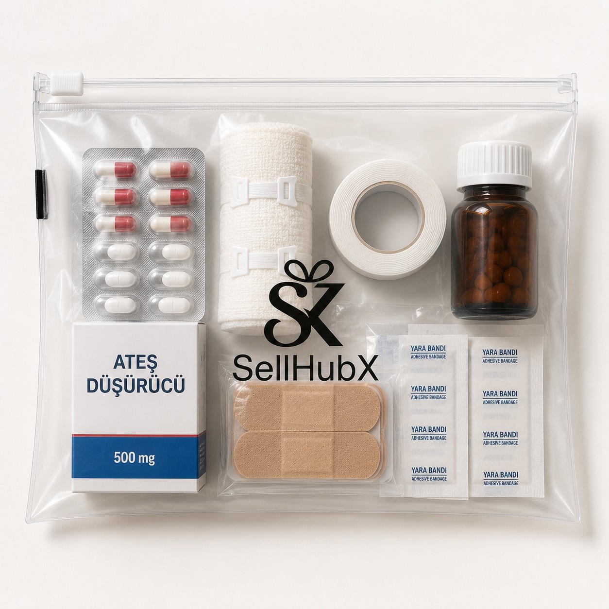 SellHubX 3'lü Fermuarlı Çok Amaçlı Düzenleyici Çanta Seti (30 x 26 Cm), Seyahat, Plaj, Valiz ve Günlük Kullanım Için Şeffaf Organizer görsel 7