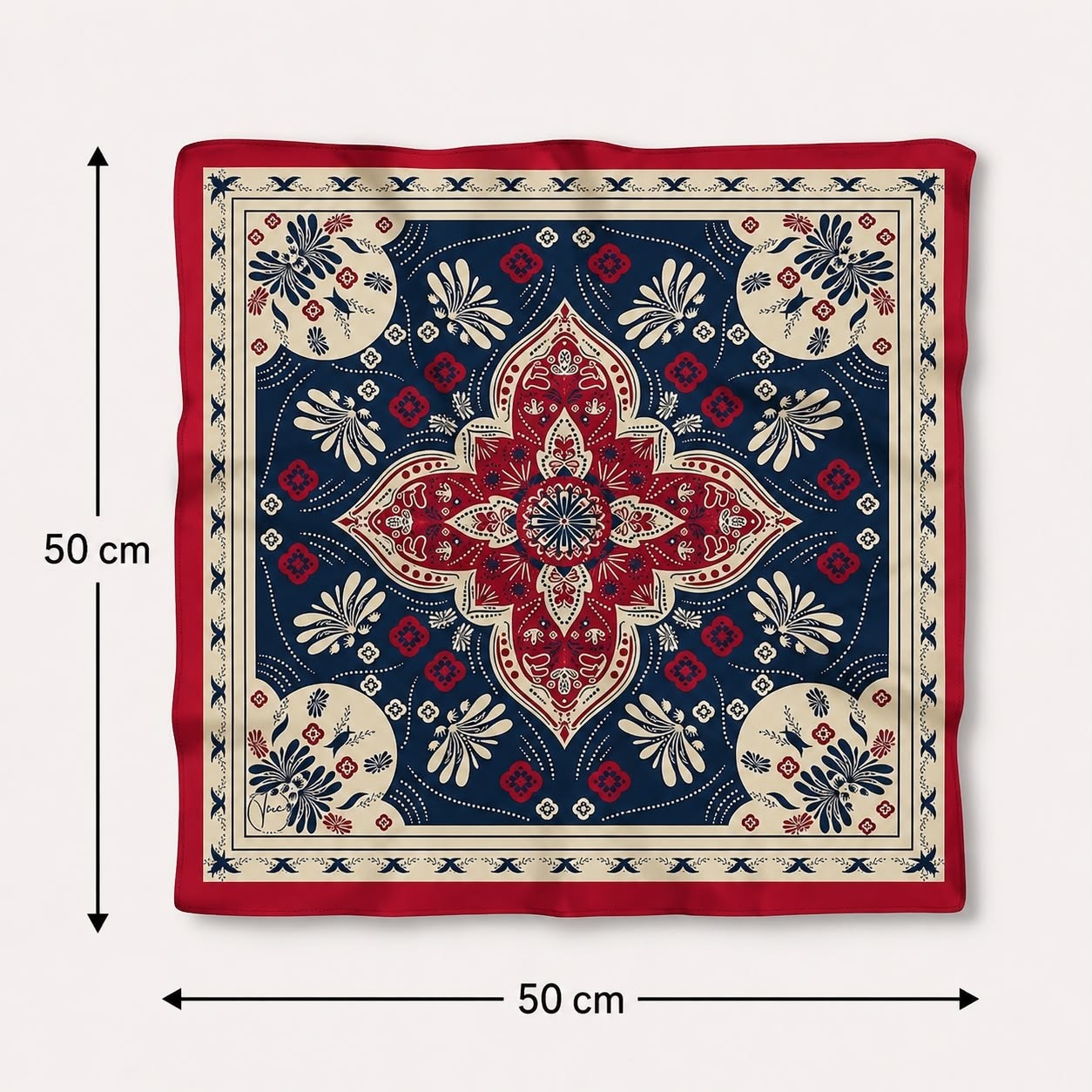 Revam Collection Etnik Desen Bandana Fular Şal 50X50 görsel 3