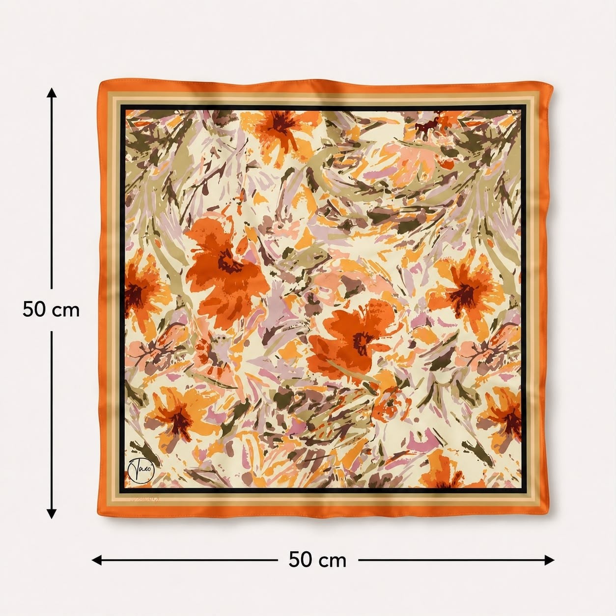 Revam Collection Çiçek Desen Bandana Fular Şal görsel 3