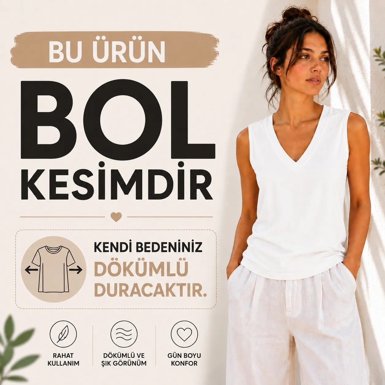 Hayalet Kadın V Yaka Kolsuz T-Shirt Ultra Soft Basic Bluz görsel 2