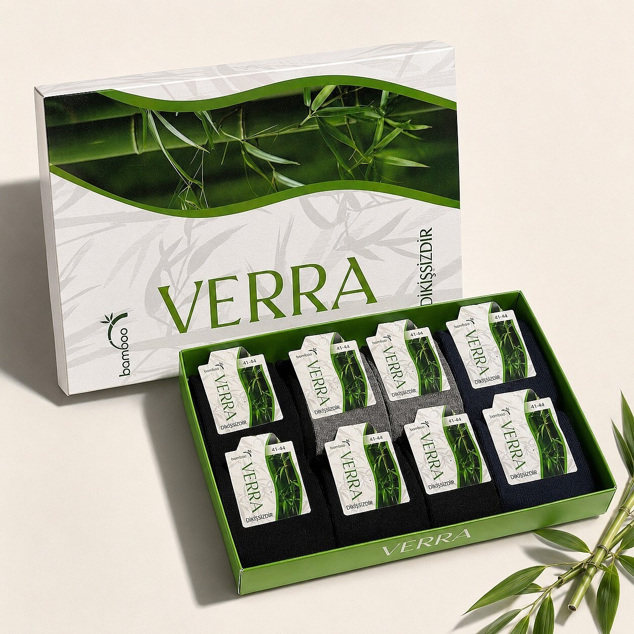 VERRA Erkek Bambu Patik 12LI Karışık görsel 2