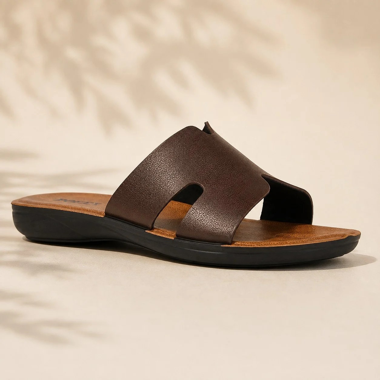 RS Riva Shoes Kadın Kahverengi Deri Terlik Rahat Günlük Yazlık Plaj Bahçe Ev Iç Dış Mekan Terliği görsel 2