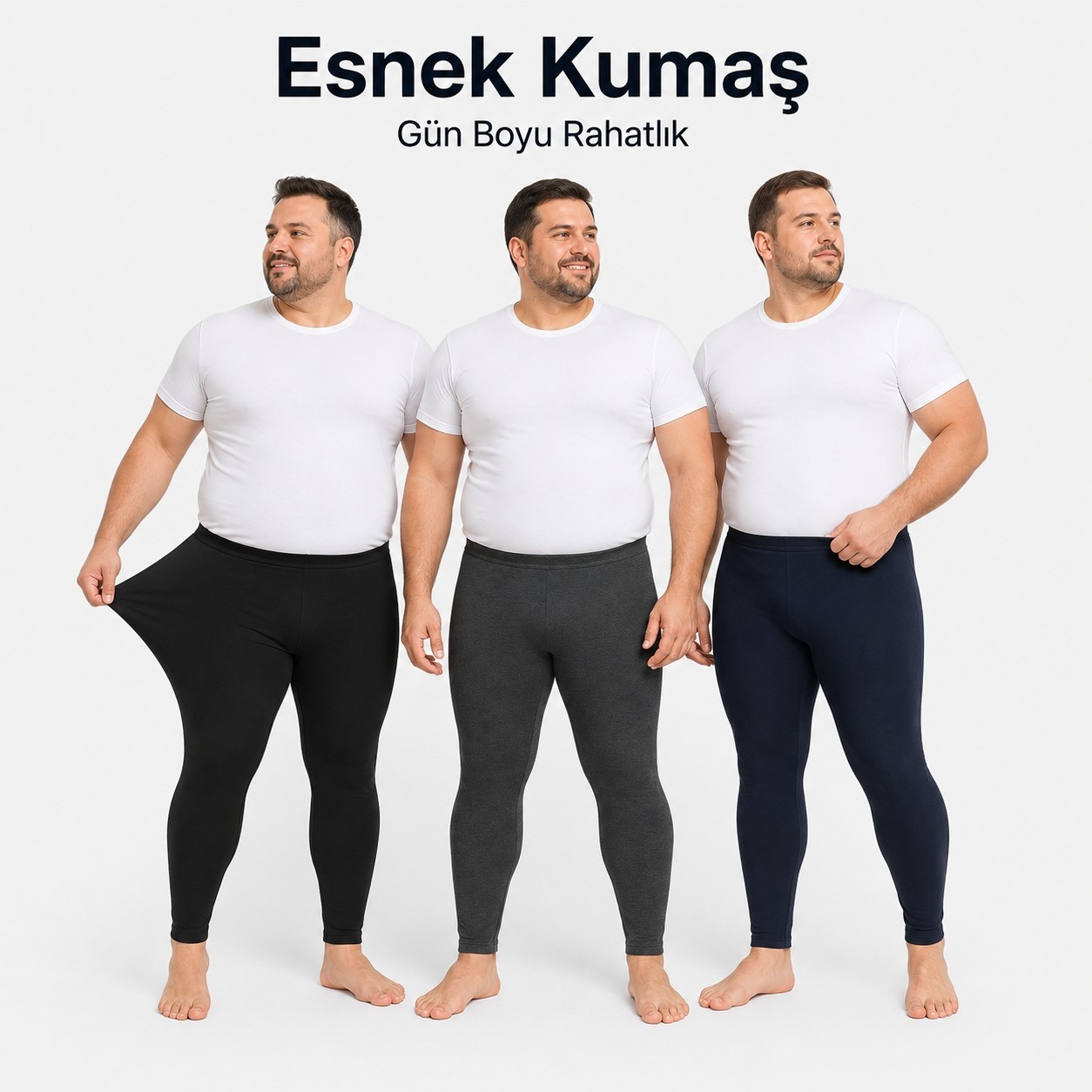 don-x | Erkek Battal Büyük Beden 3'renk Termal Kışlık Tayt Antrasit Lacivert Siyah ( 3ADET ) görsel 4