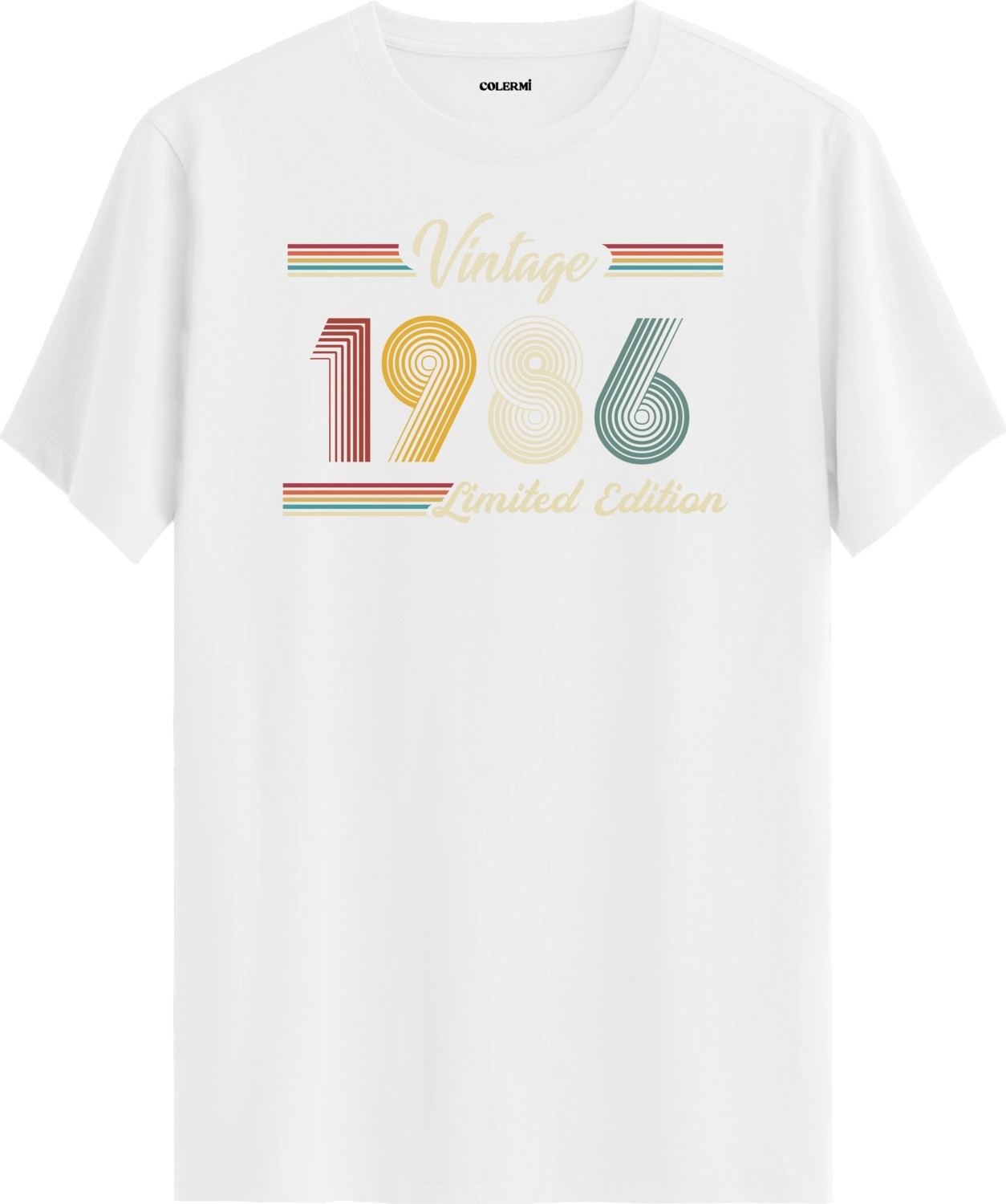 Colermi Klasik Vintage Tişört 1986 Tarihli Doğum Günü Hediyesi Bisiklet Yaka Vintage Tshirt