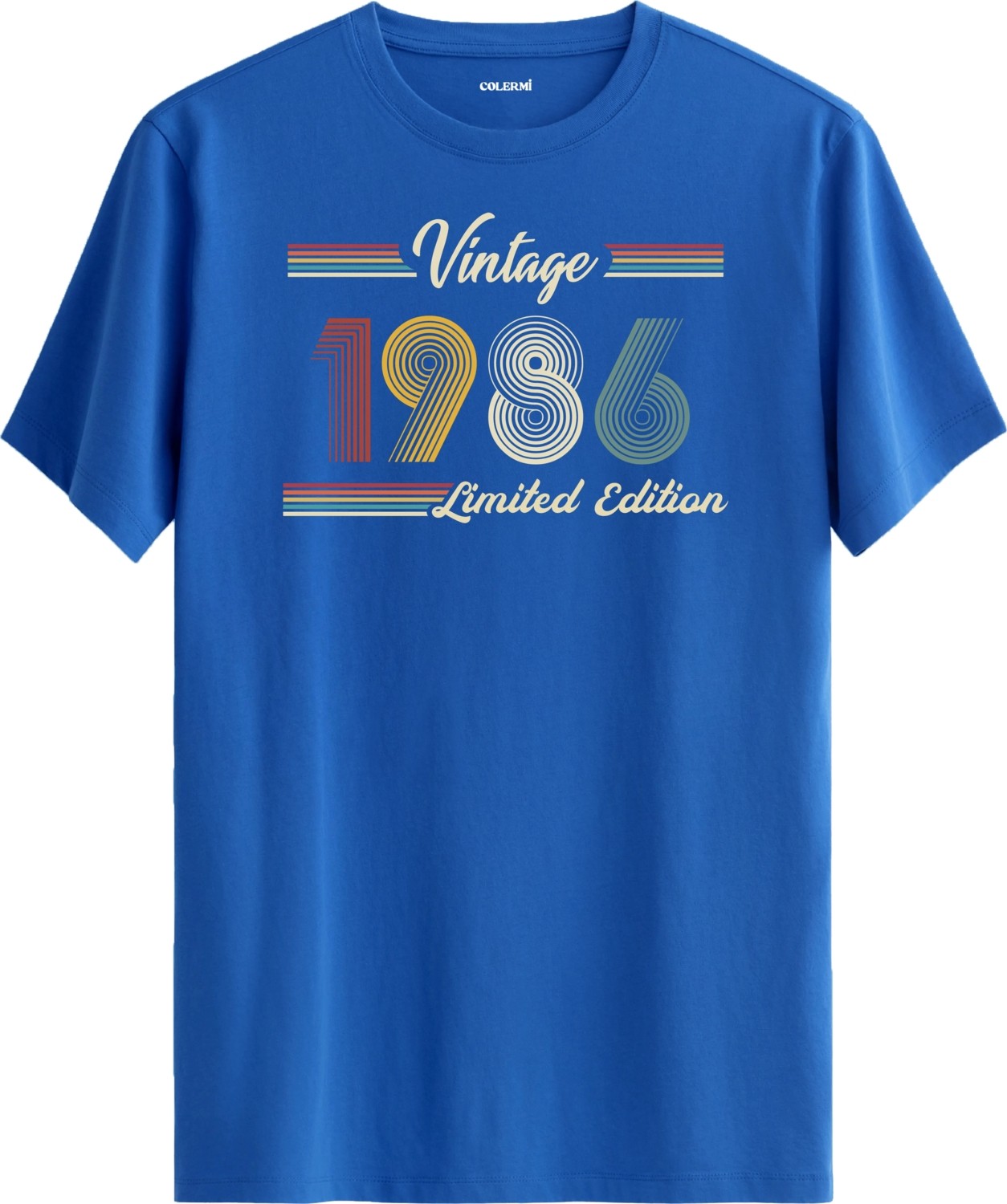 Colermi Klasik Vintage Tişört 1986 Tarihli Doğum Günü Hediyesi Bisiklet Yaka Vintage Tshirt görsel 2