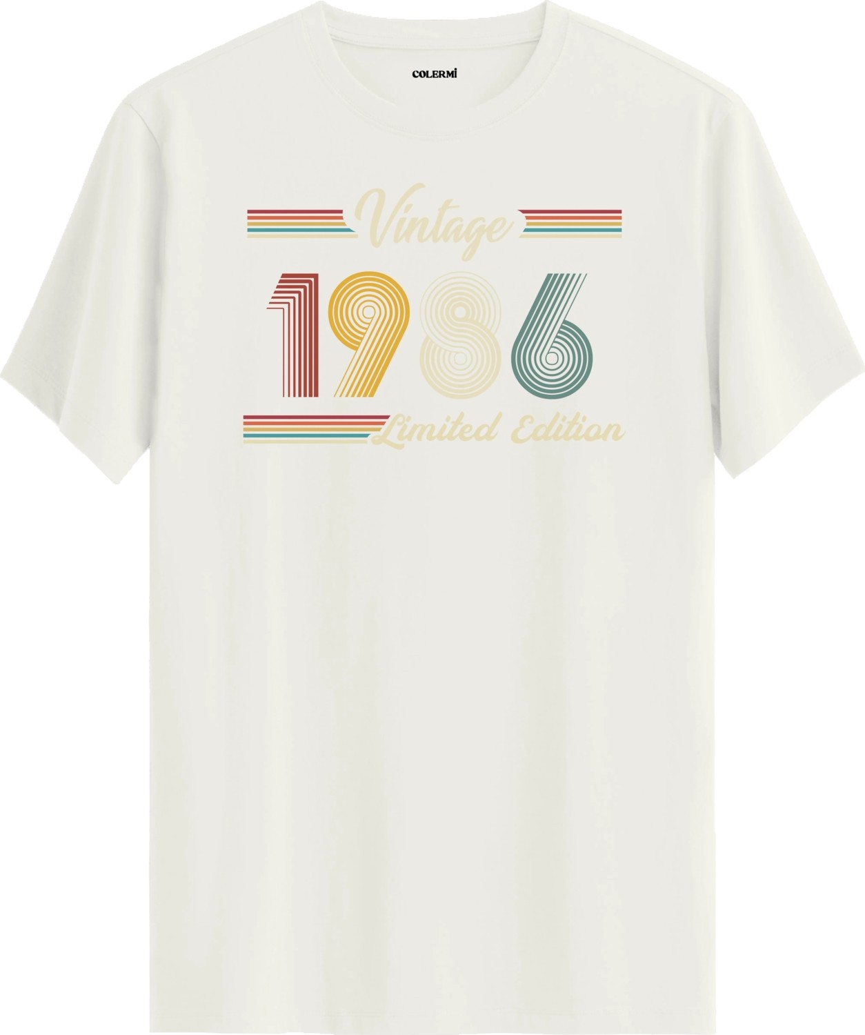 Colermi Klasik Vintage Tişört 1986 Tarihli Doğum Günü Hediyesi Bisiklet Yaka Vintage Tshirt görsel 3