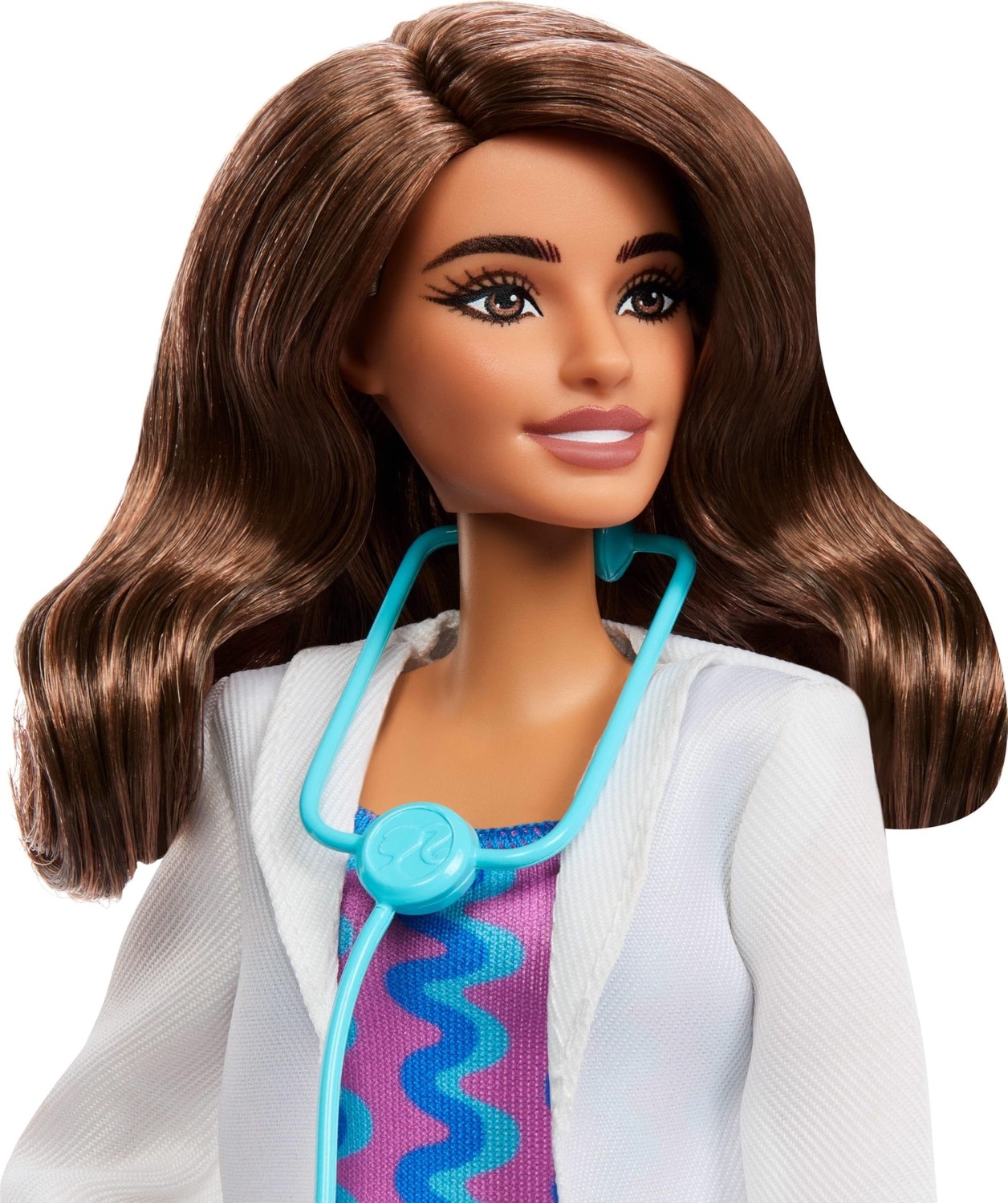 Aesco Barbie Çıkarılabilir Beyaz Önlüğü, Elbisesi, Ayakkabıları ve Stetoskop Aksesuarıyla Barbie Kariyer Bebekleri Doktor Bebek, JKF76 görsel 3