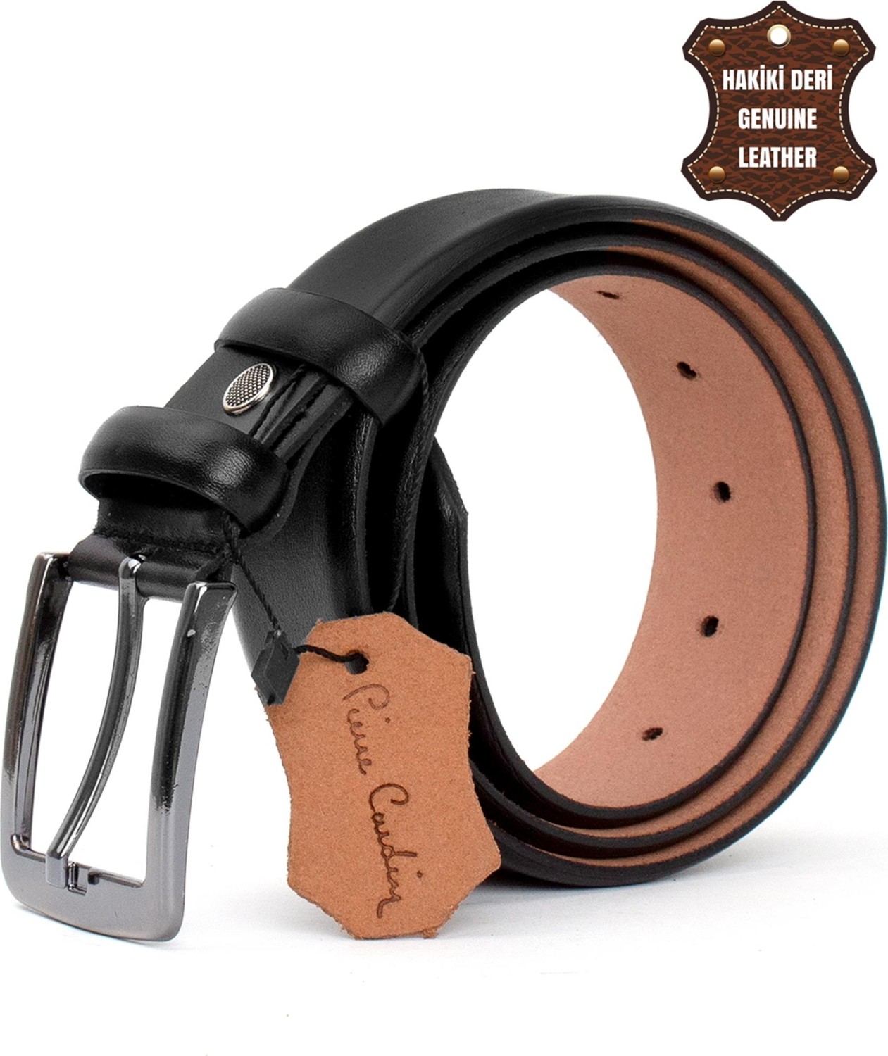 Pierre Cardin PC401 Erkek 4 cm Hakiki Deri Kemer Siyah