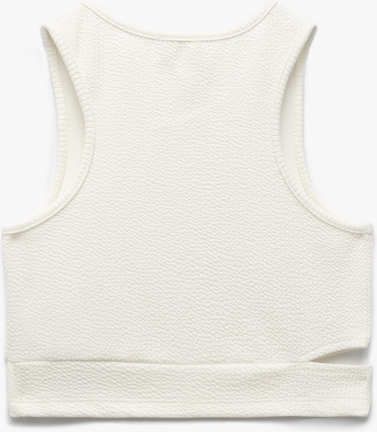 Koton Pencere Detaylı Slim Fit Bürümcük Kolsuz Bisiklet Yaka Crop Atlet görsel 7