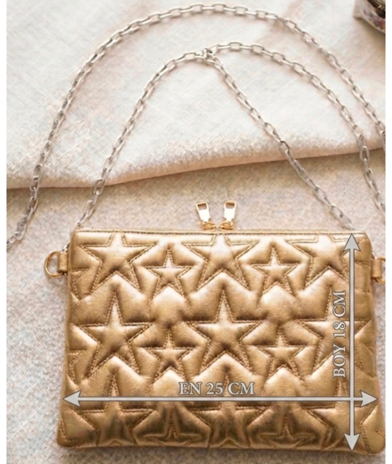 Addy Celestial Star Bag Yıldızlı Zincir Askılı El ve Omuz Çantası görsel 6