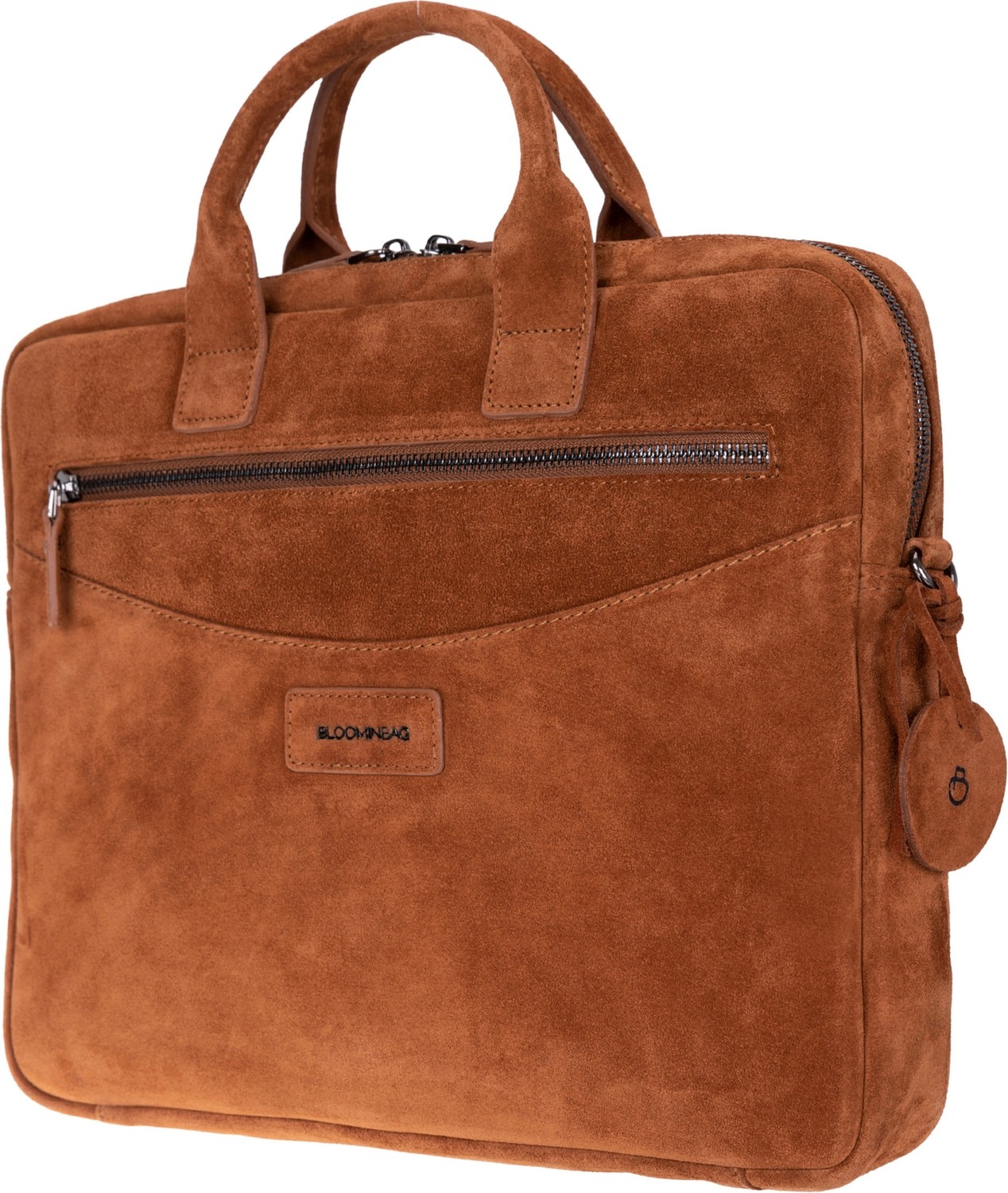BloominBag Camel Still Hakiki Süet Deri 13-14 Inç Macbook/laptop Çantası görsel 2