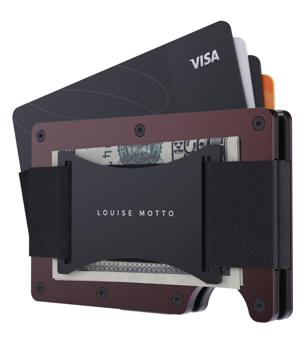 Louise Motto - Cardx - Burano Strap - Yeni Nesil Minimalist Cüzdan & Kartlık Premium Malzeme, Rfıd Korumalı- Siyah görsel 2