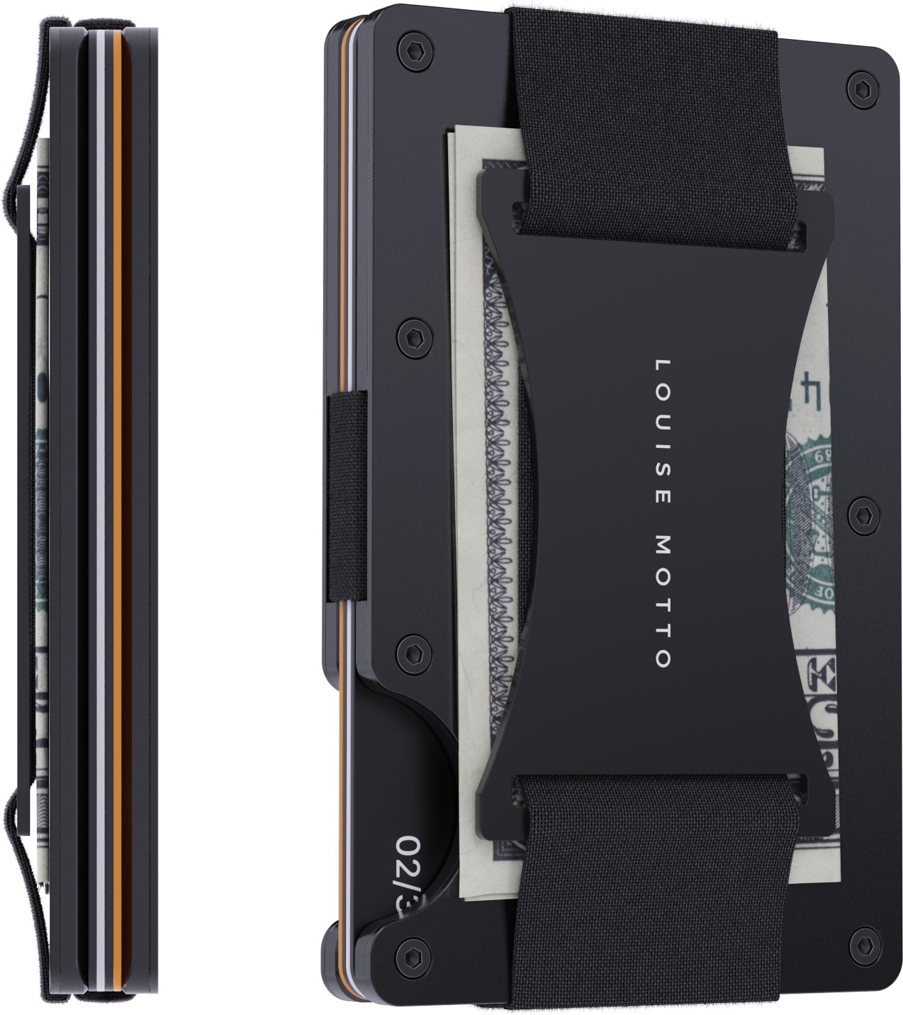 Louise Motto - Cardx - Burano Strap - Yeni Nesil Minimalist Cüzdan & Kartlık Premium Malzeme, Rfıd Korumalı- Siyah